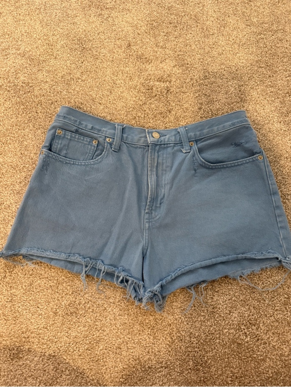 Lucky Brand Light Blue Frayed Hem Denim Shorts